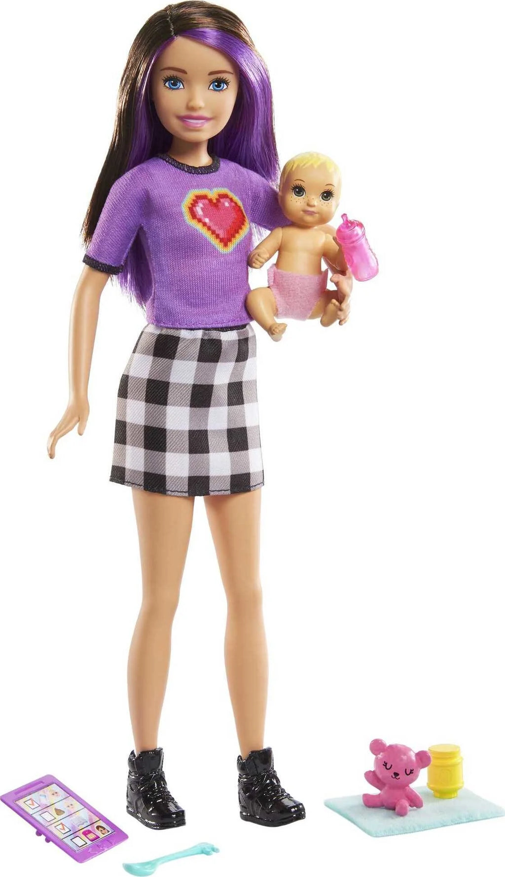 Skipper Doll in Checked Skirt, Baby Doll & 4 Themed Pieces G9715
