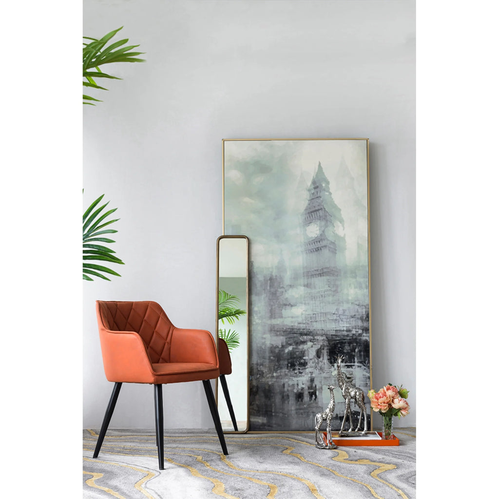Orange Wooden Dining Chairs 2ct Z5099