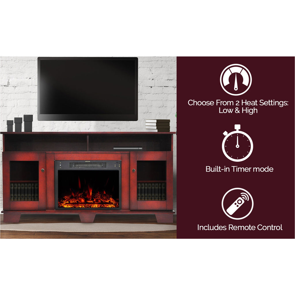 Electric Fireplace Heater with Cherry TV Stand N813