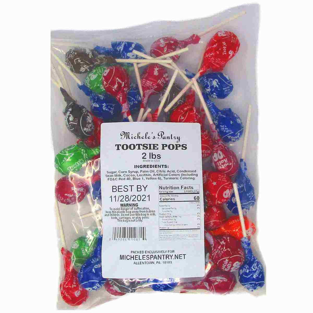 Assorted Tootsie Roll Pops, 2 Pounds, Approx 46 Pops P4631