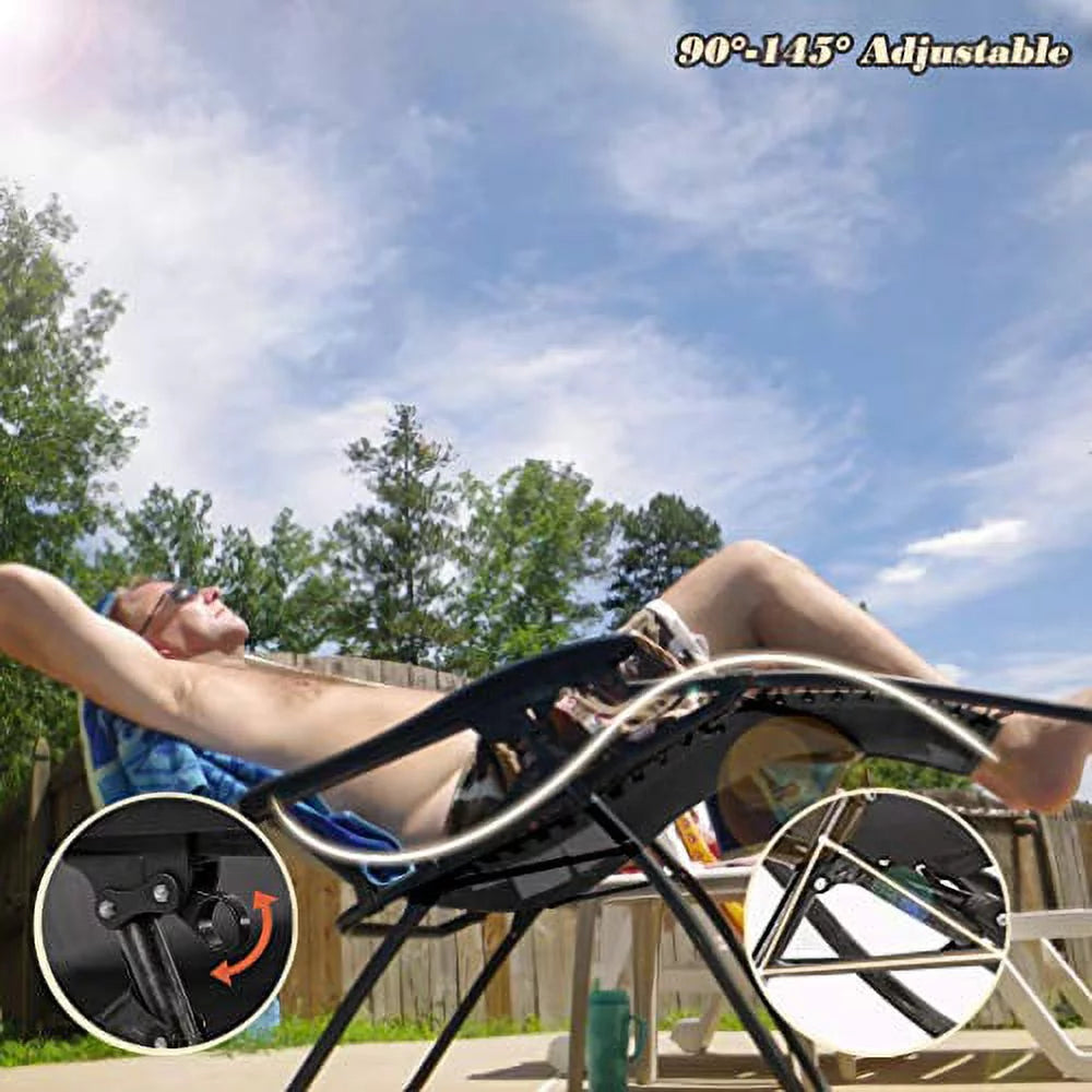 2 Pack Black and Gray Zero-Gravity Chair I838120