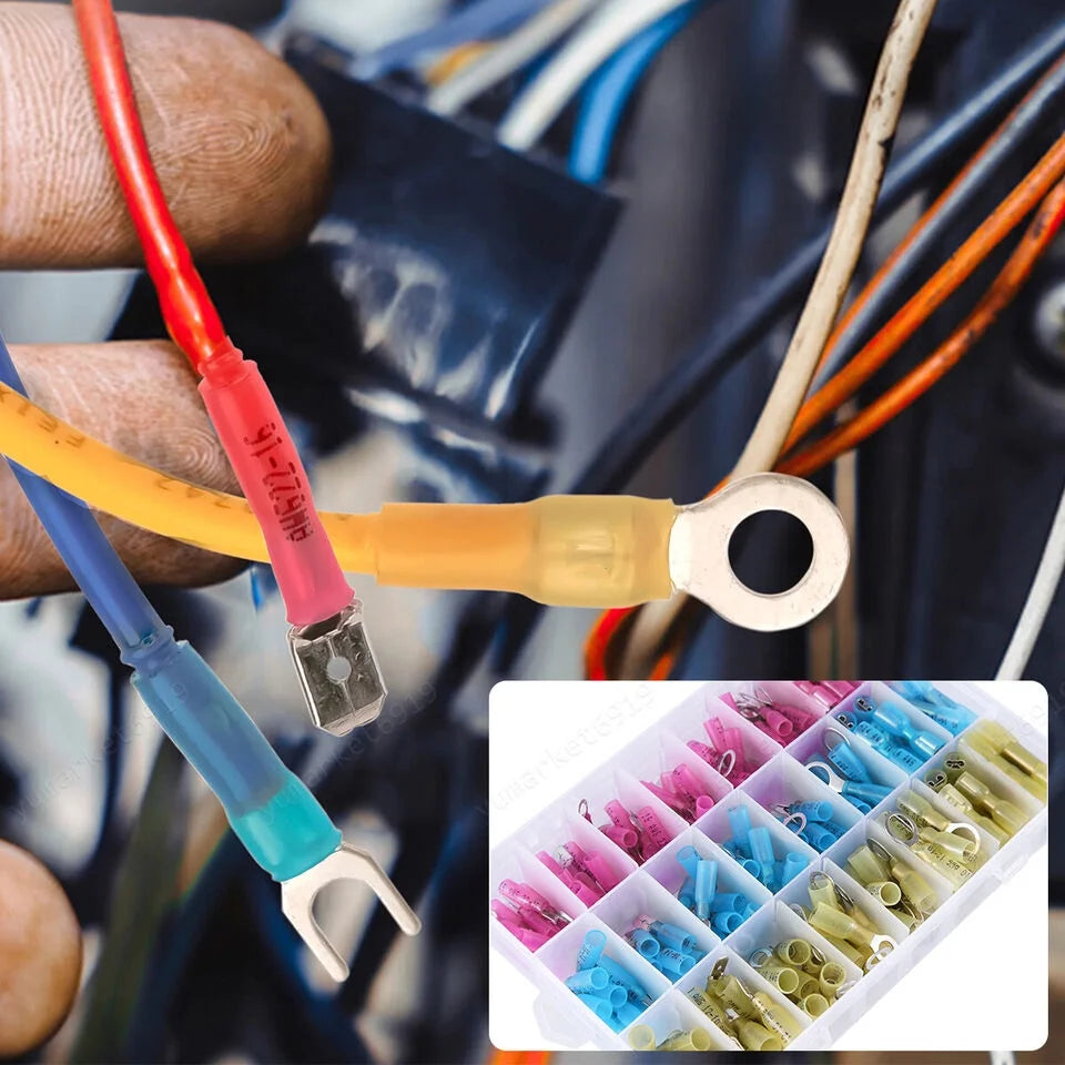 Heat Shrink Wire Connectors Crimp Terminals Kit 250x J591189
