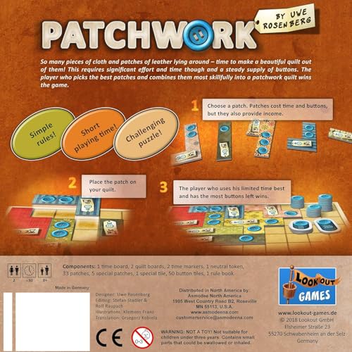 Two-Player Quilting Strategy Board Game I967275