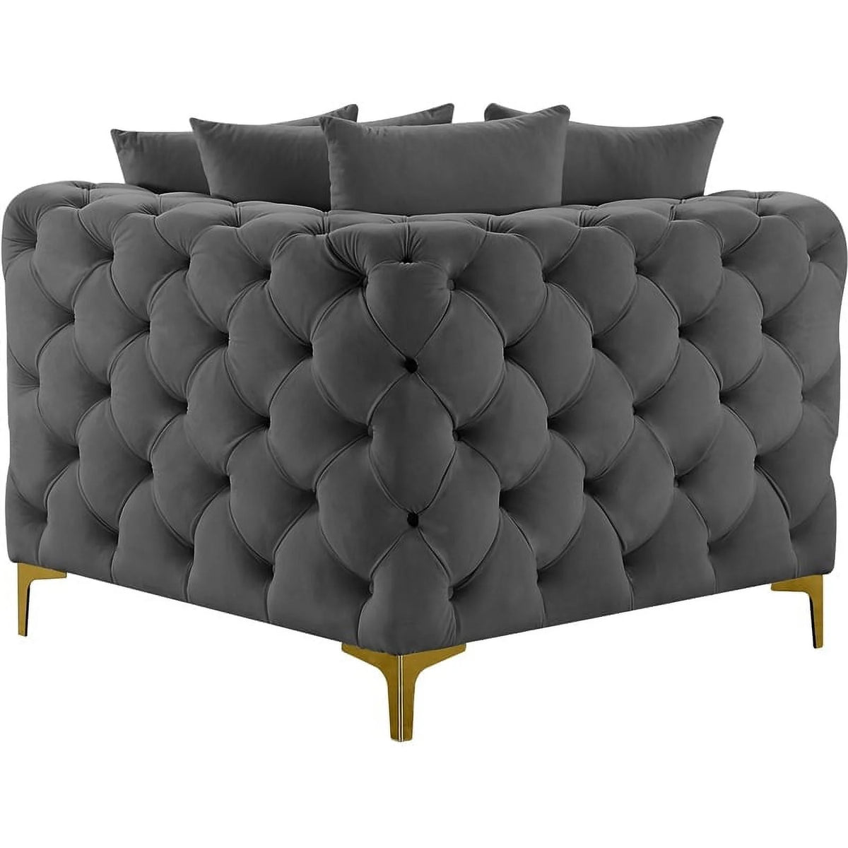 Grey Velvet Corner Chair P8308