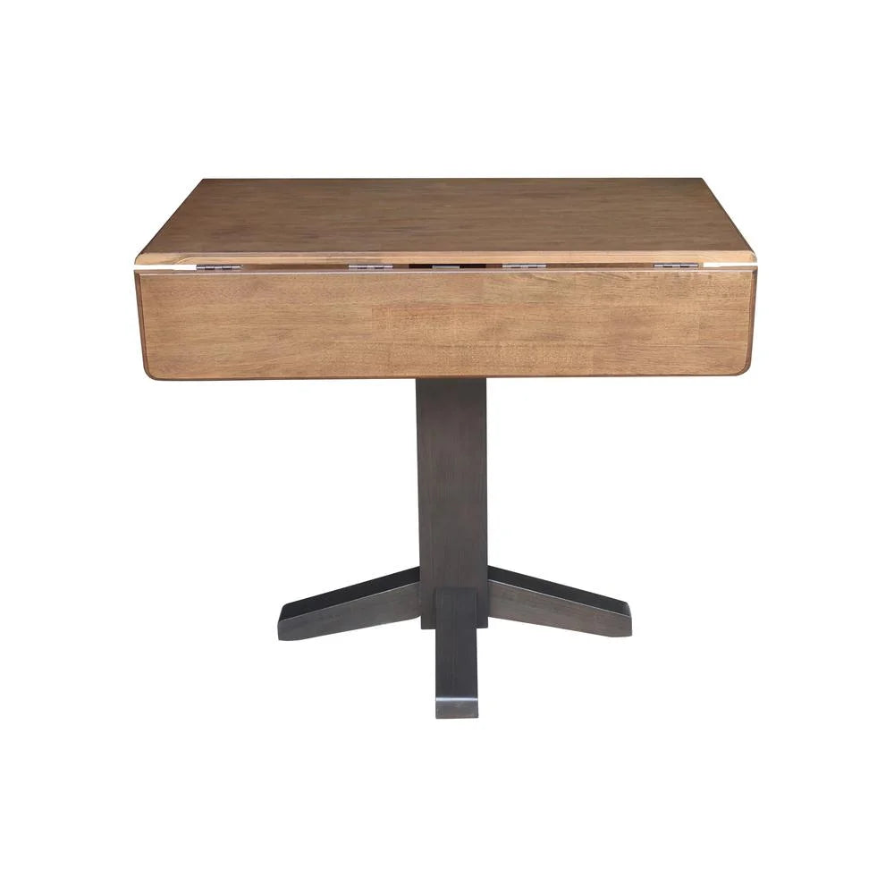 36" Solid Wood Square Dual Drop Leaf Dining Table D5215