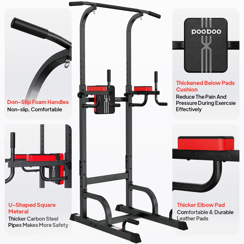 Multifunction Power Tower Dip Station Pull up Bar Power Rack 480lbs R7554