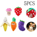 5 Pack Dog Squeaky Toys Plush Fruits Snacks and Vegetables Dog Toys S633332