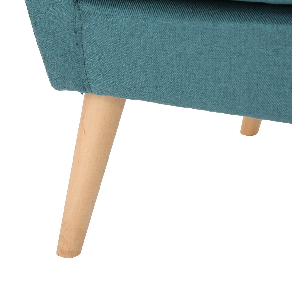 Teal Green and Brown Tufted Club Chair Q511
