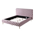 Pink Velvet Platform Cali King Bed L783