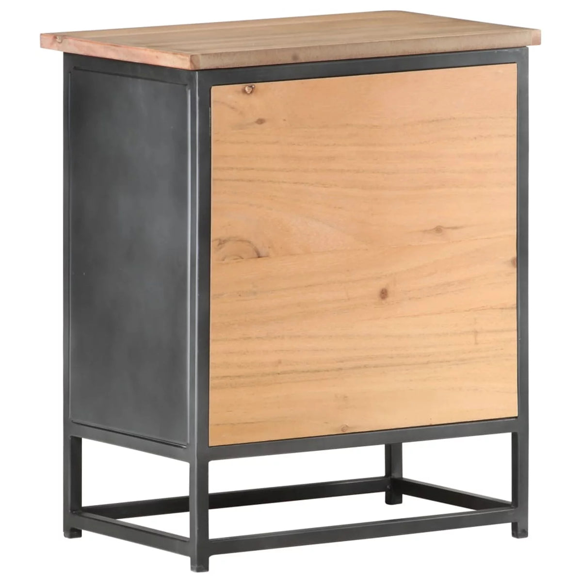 Gray Solid Acacia Wood Bedside Cabinet X493280