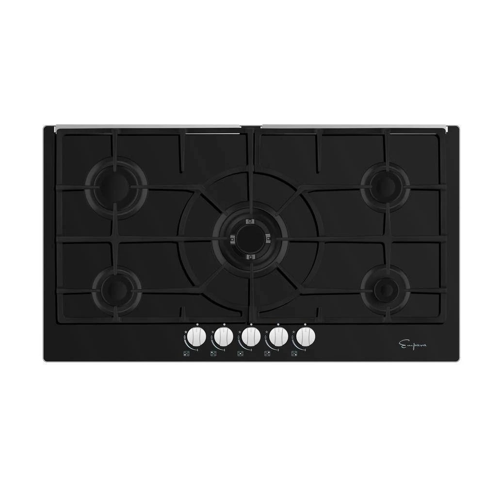 36x22 Gas Cooktop with 5 Sealed Burners and Cast Iron Grates in Black A64593