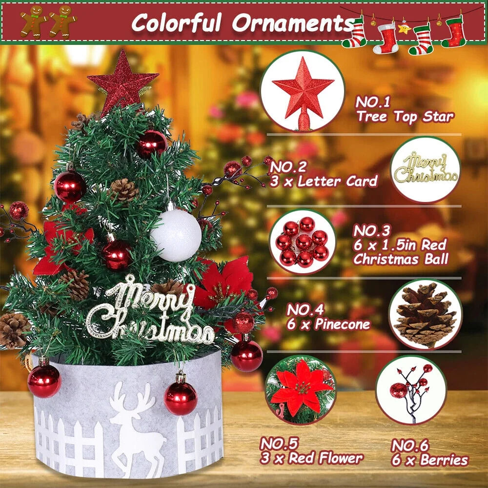 2ft Artificial Mini Christmas Pine Tree with Lights I841827