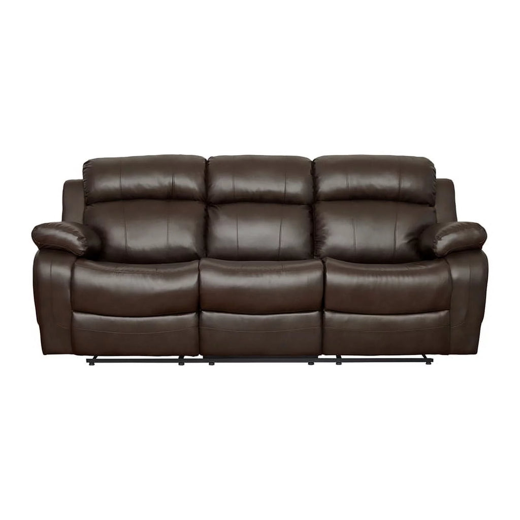 Brown Double Reclining Sofa with Cup Holders R32230