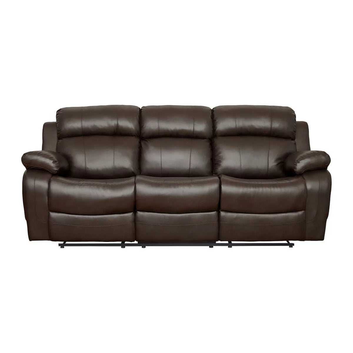 Brown Double Reclining Sofa with Cup Holders R32230