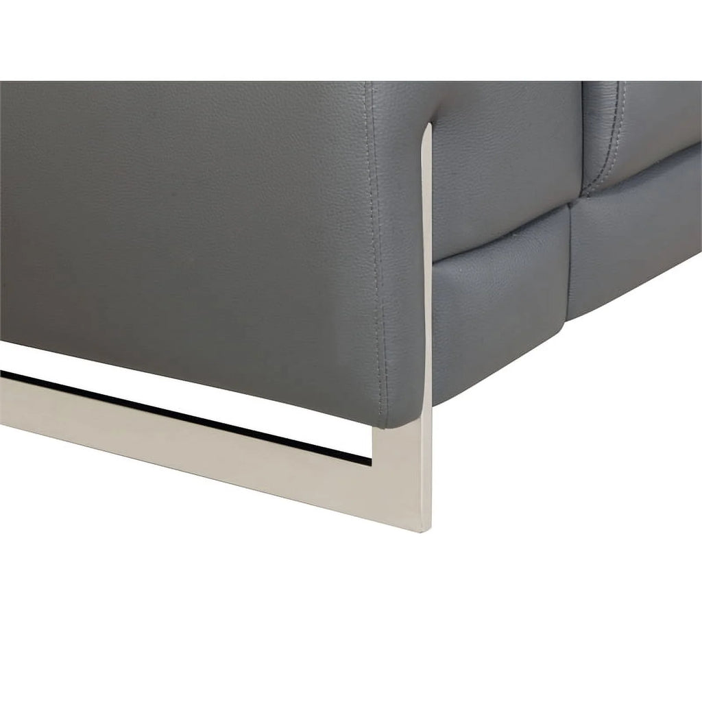 87" Genuine Italian Leather Sofa Dark Gray S415935