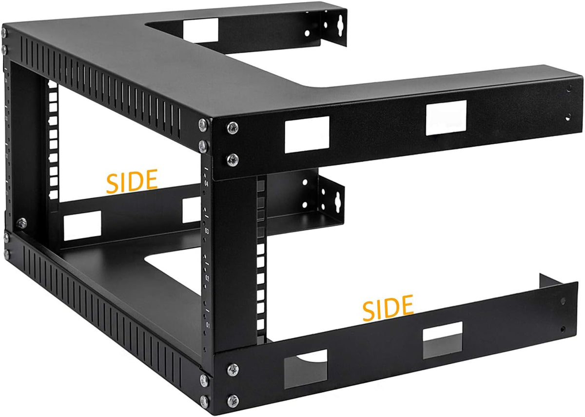 19 Wall Mount Network Rack 2 Post Open Frame Cabinet Black Pack of 2 Q69595