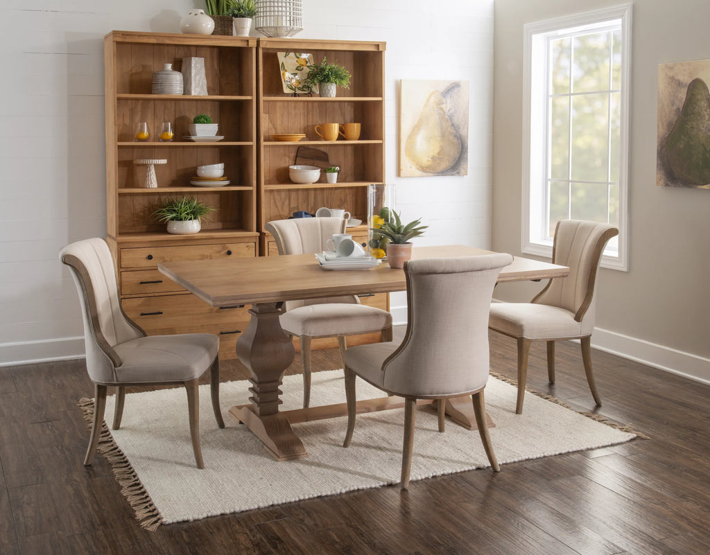 67"x38" Solid Wood Double Pedestal Dining Table A657241