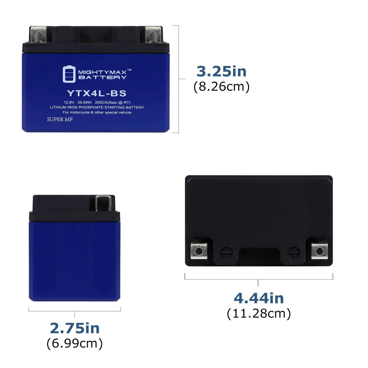 4 Pack Lithium Replacement Battery for Motorcycle X147223