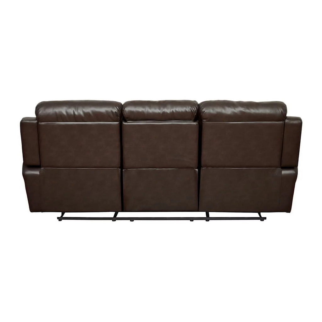 Brown Double Reclining Sofa with Cup Holders R32230