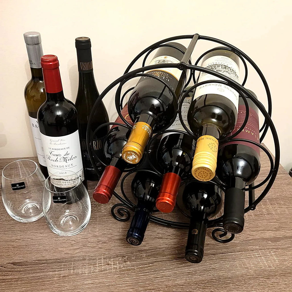 Black Metal Free Standing Wine Rack C567