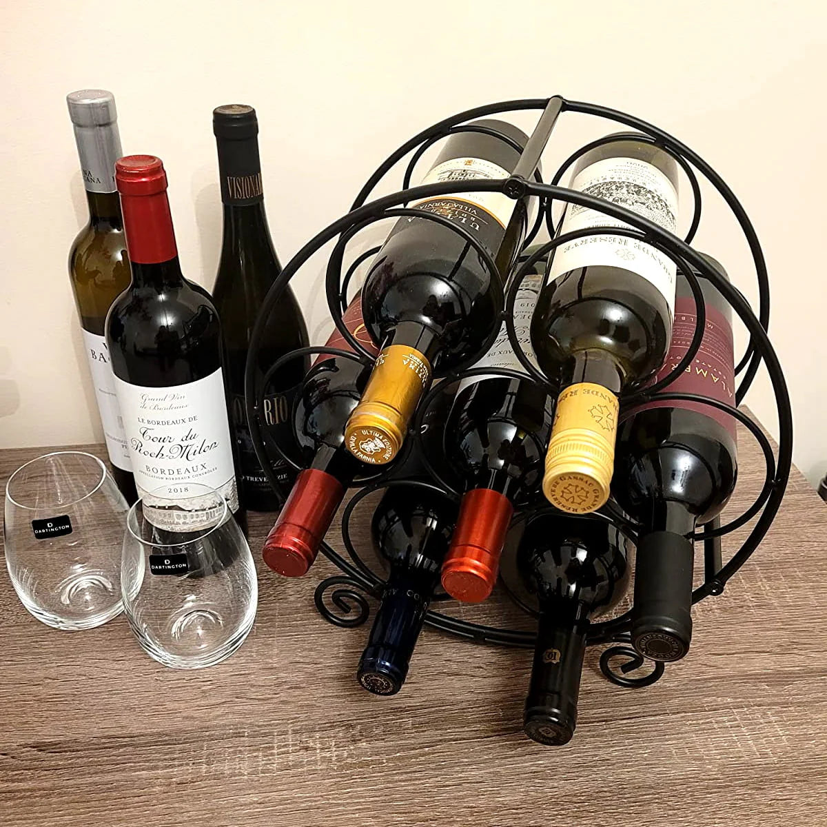 Black Metal Free Standing Wine Rack C567