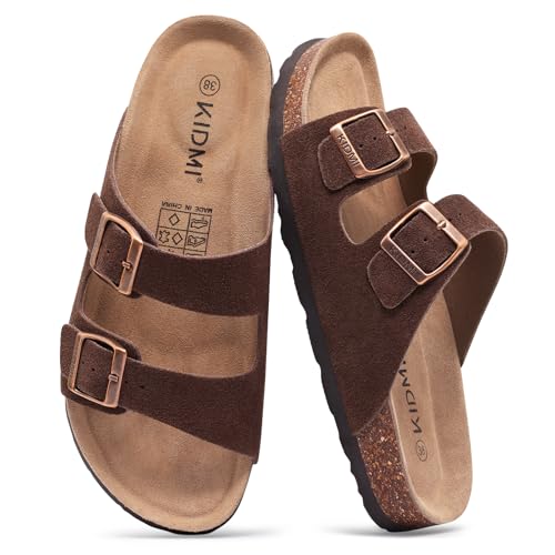 Women's Suede Adjustable Slide Sandals O382831