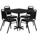 Black Laminate Table Set with 4 Banquet Chairs X125650