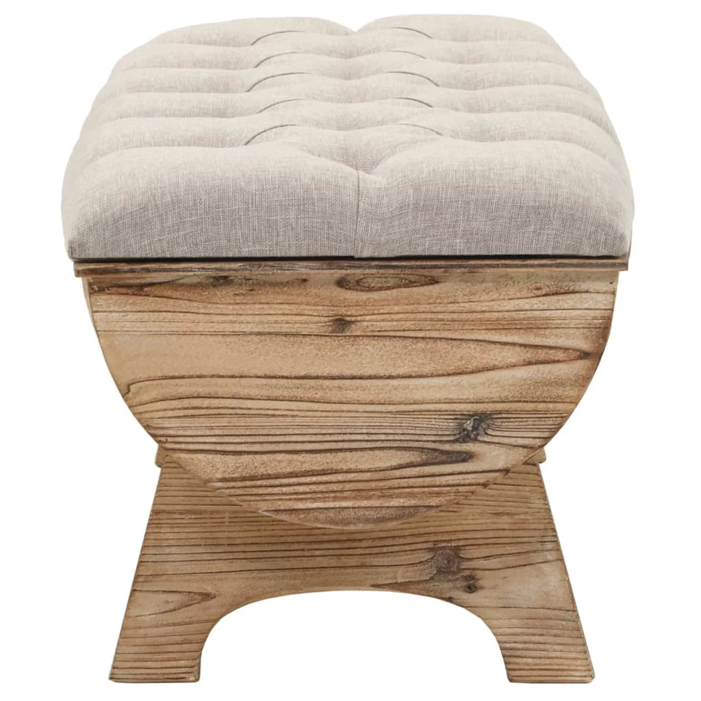 Wooden Storage Bench with Padded Seat Y594272