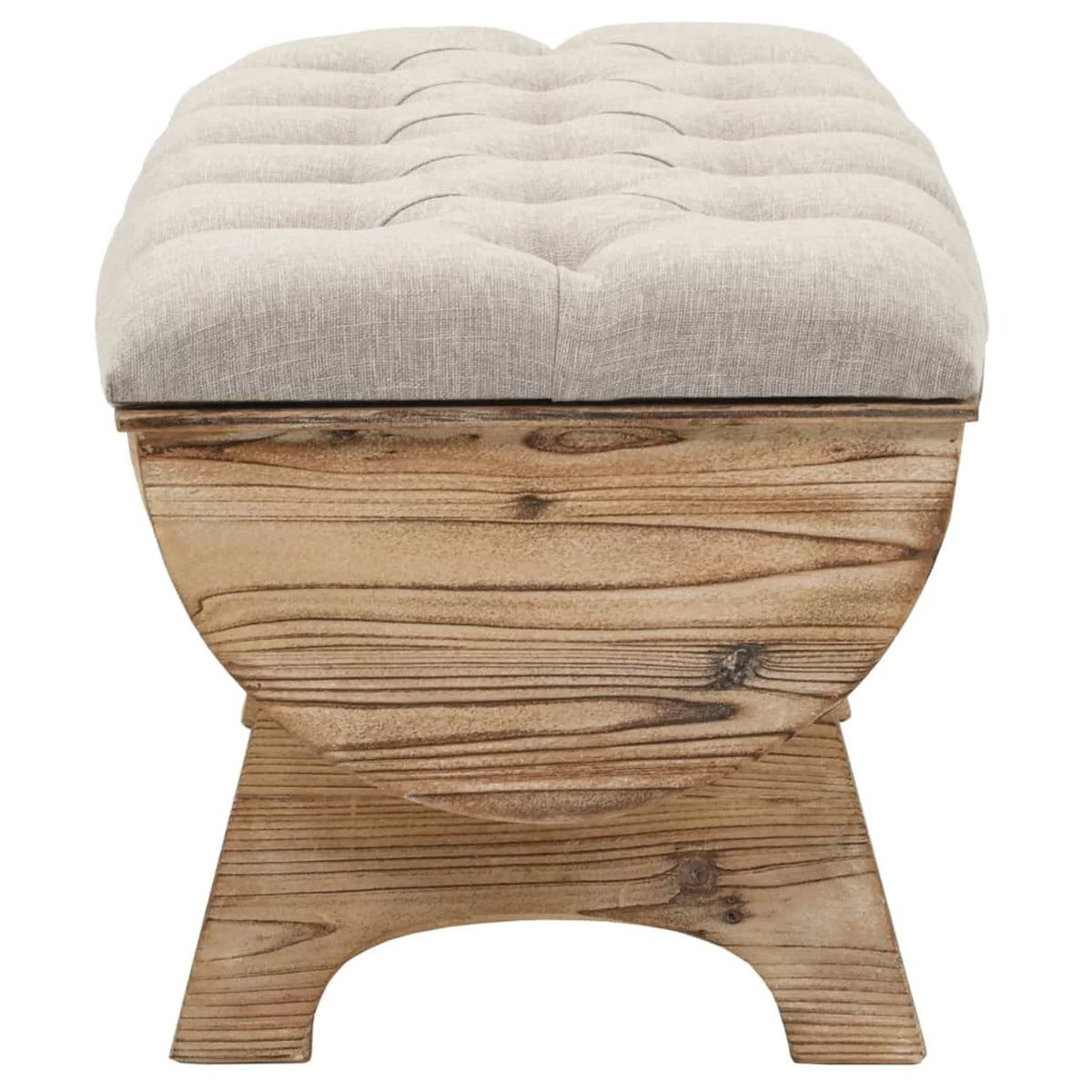 Wooden Storage Bench with Padded Seat Y594272
