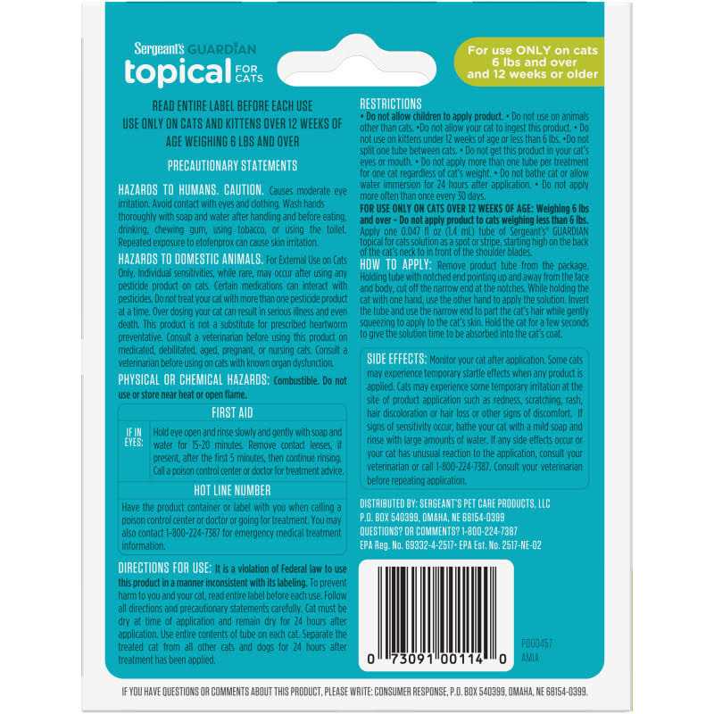Flea and Tick Topical for Cats K549883