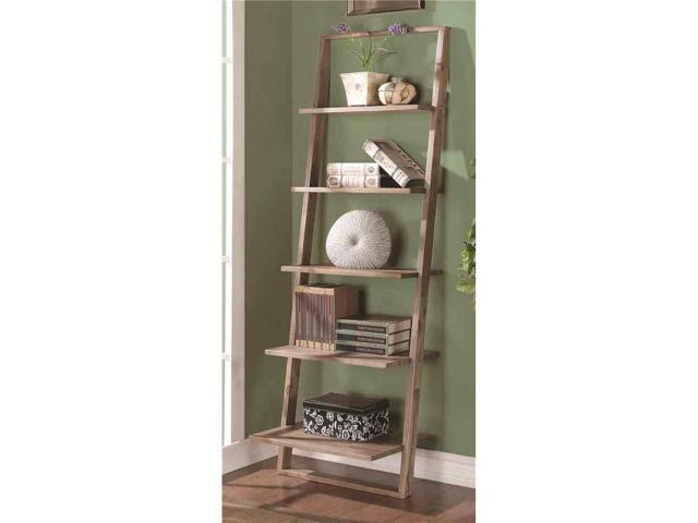 Smoky Driftwood Leaning Bookcase B451