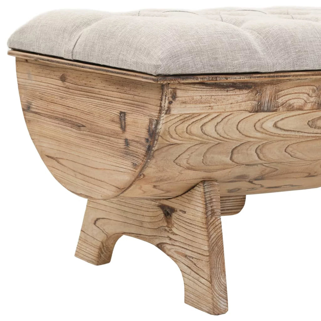 Wooden Storage Bench with Padded Seat Y594272