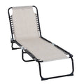 Cream White Folding Reclining Beach Chair Z60836