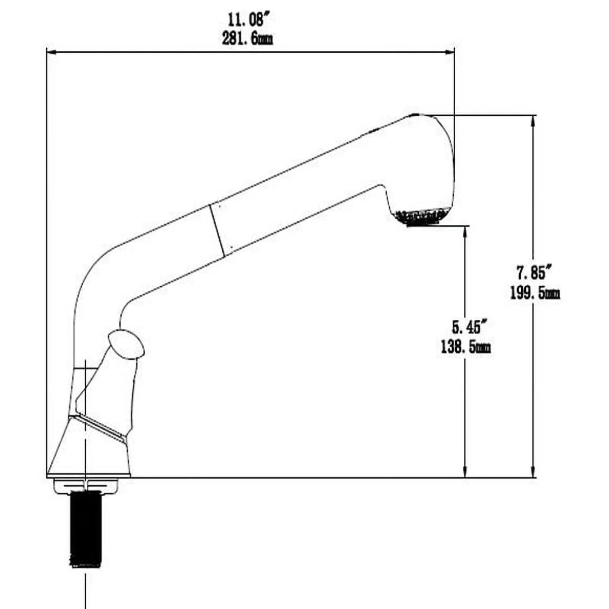 Chrome Two Handle Pullout Laundry Faucet L830