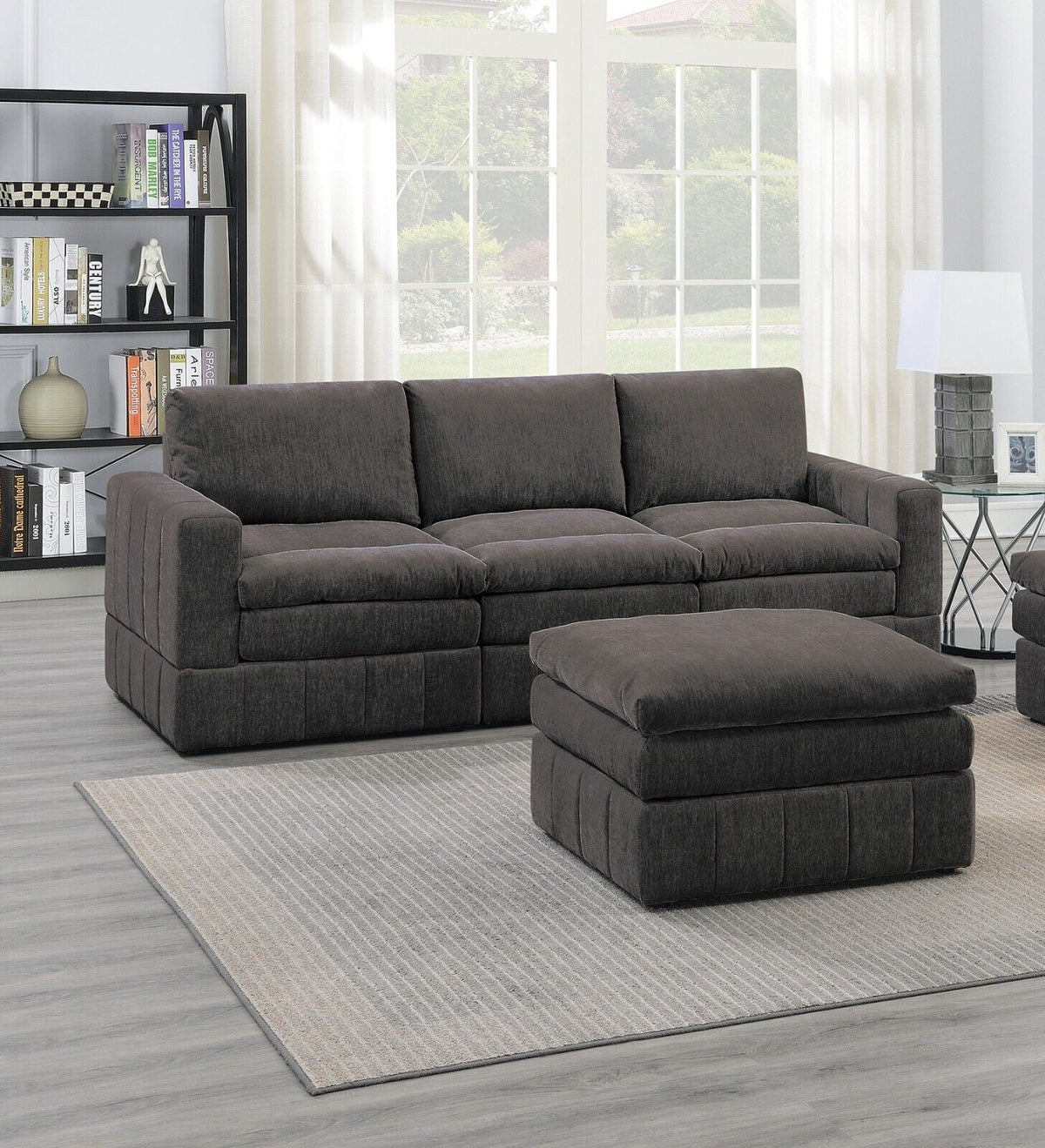 5pc Modular Fabric Sofa Set with Ottoman W431