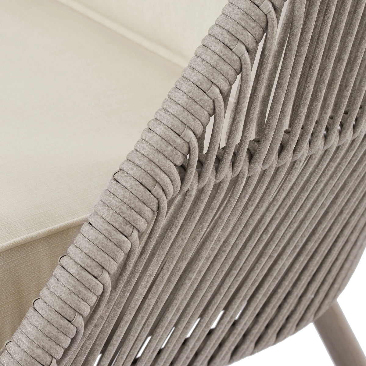 Beige Wicker Outdoor Accent Chair with Cushions R844