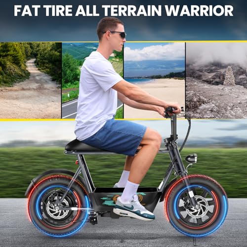 Electric Scooter with Seat, Fat Tire, Storage Basket Z988
