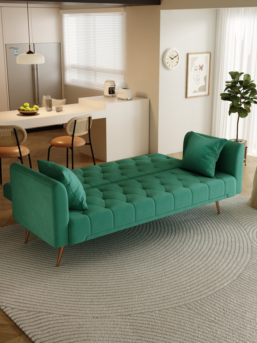Convertible Sofa Bed Green T27686