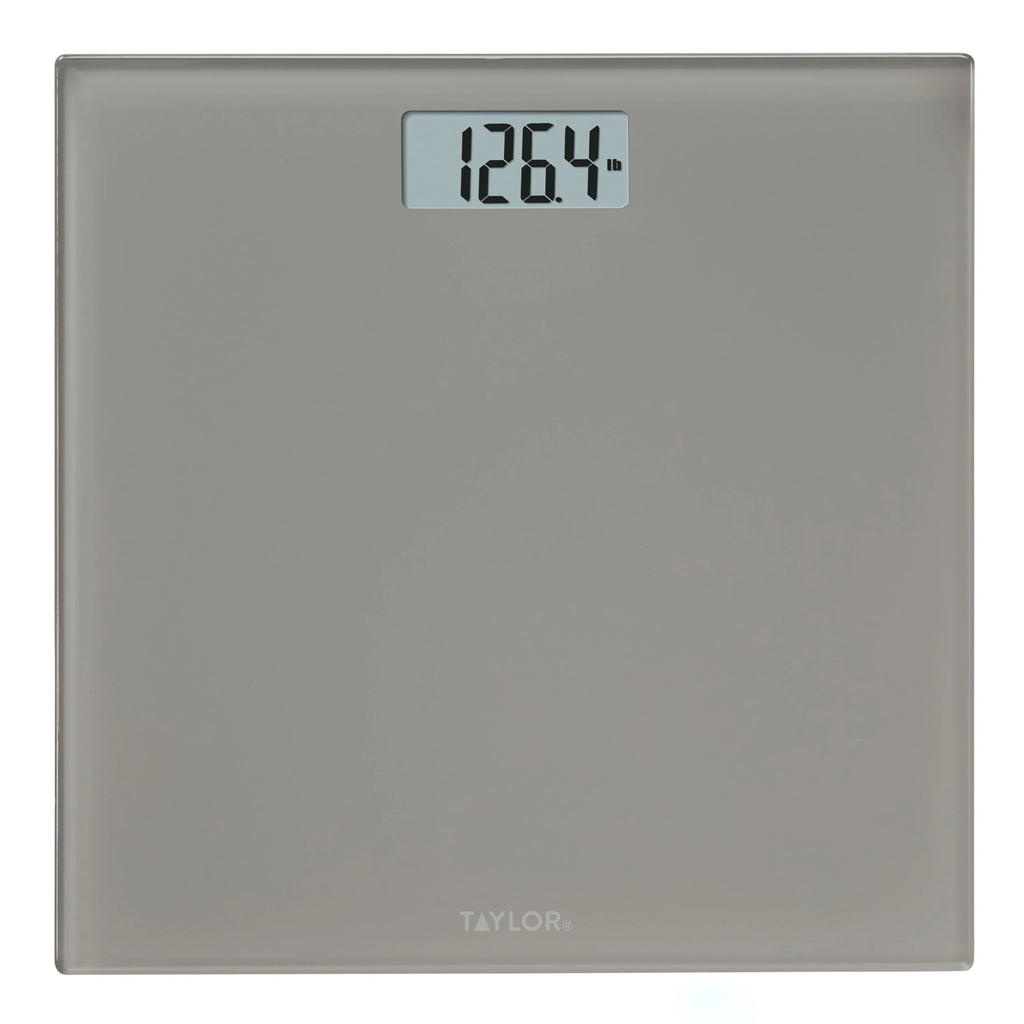 Gray Glass Digital Bathroom Scale 350lb Capacity O48415