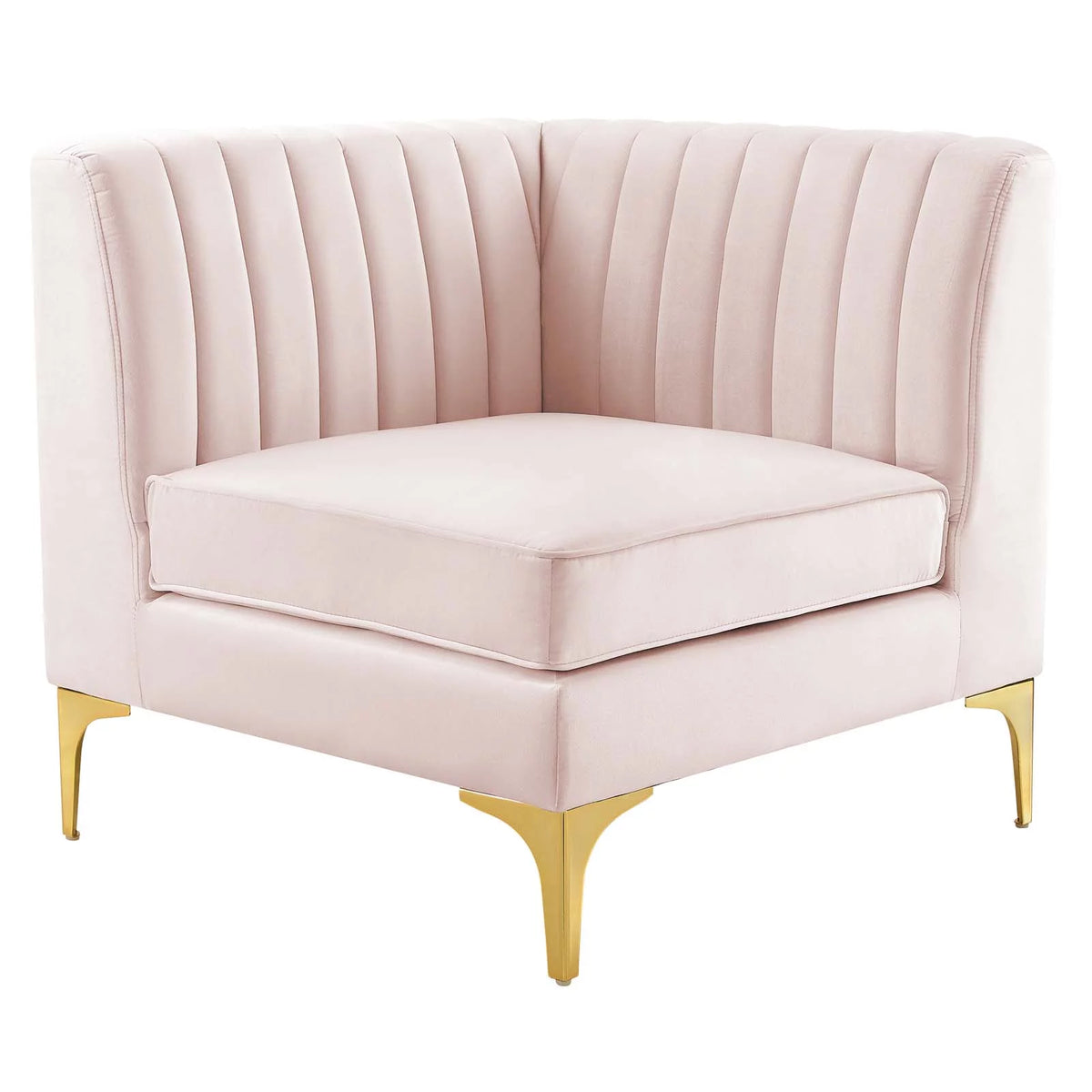 Pink Velvet 6-Piece Sectional Sofa P56804