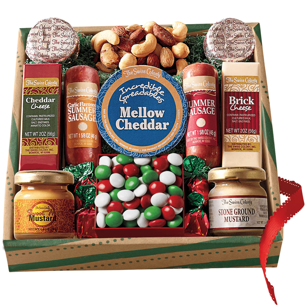 Assorted Cheese Bricks, Summer Sausage Meats, Candies, and Chocolate Treats K266152