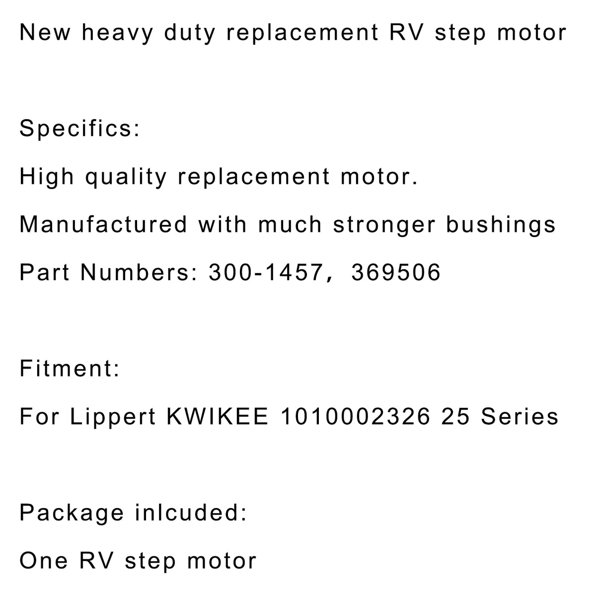 RV Motorhome Power Awning Motor Z420332