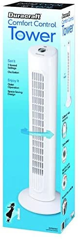 White 3-speed Tower Fan Y1027