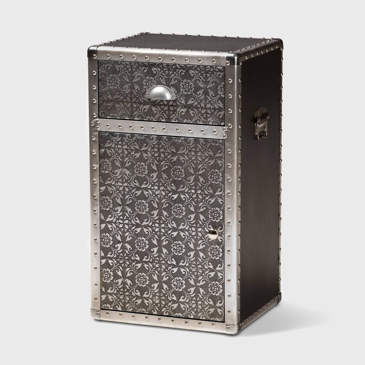 Silver Metal Accent Cabinet N34774