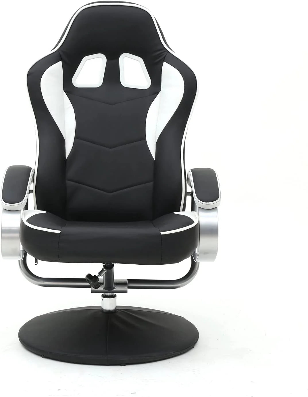 Black PU Racing Recliner Chair Set with Ottoman R506