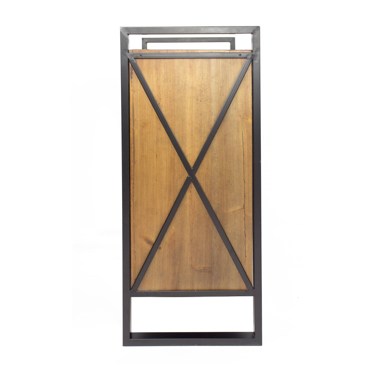 Natural and Turquoise Metal Wood MDF Accent Cabinet with 3 Drawers X64456