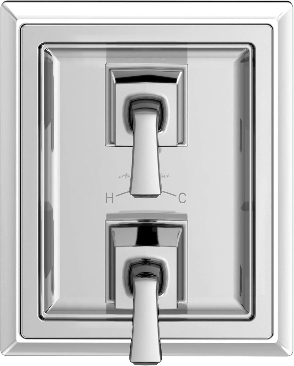 Polished Chrome Two-Handle Thermostat Shower Valve Trim Kit A9828
