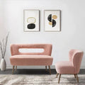 Pink Polyester Armless Loveseat G65073