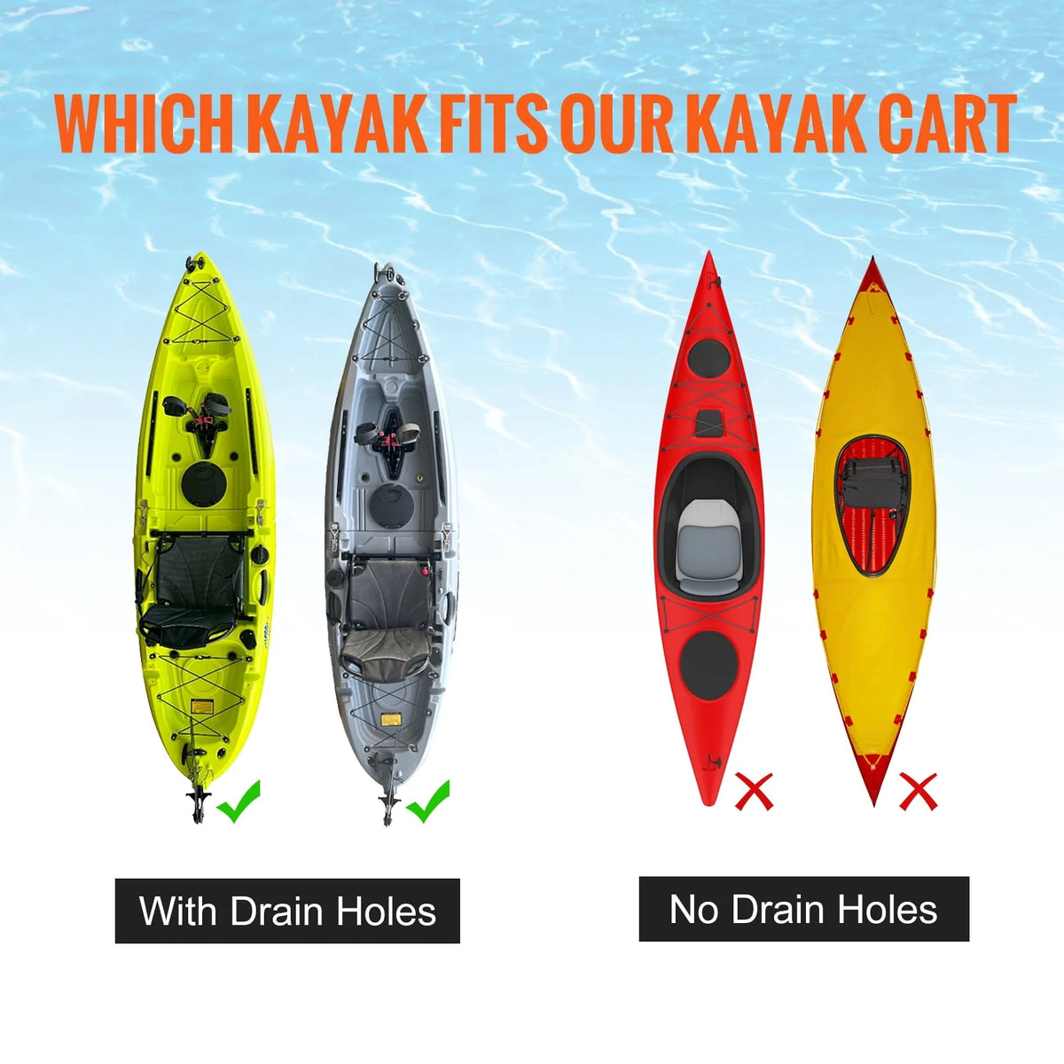 Adjustable Kayak Cart with 10'' Solid Tires P390301
