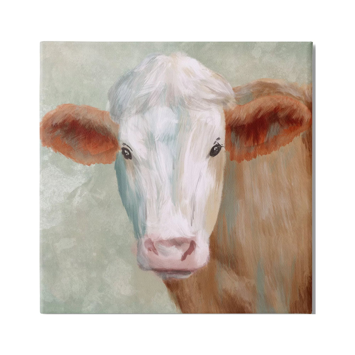 Brown White Cow Canvas Wall Art V5135